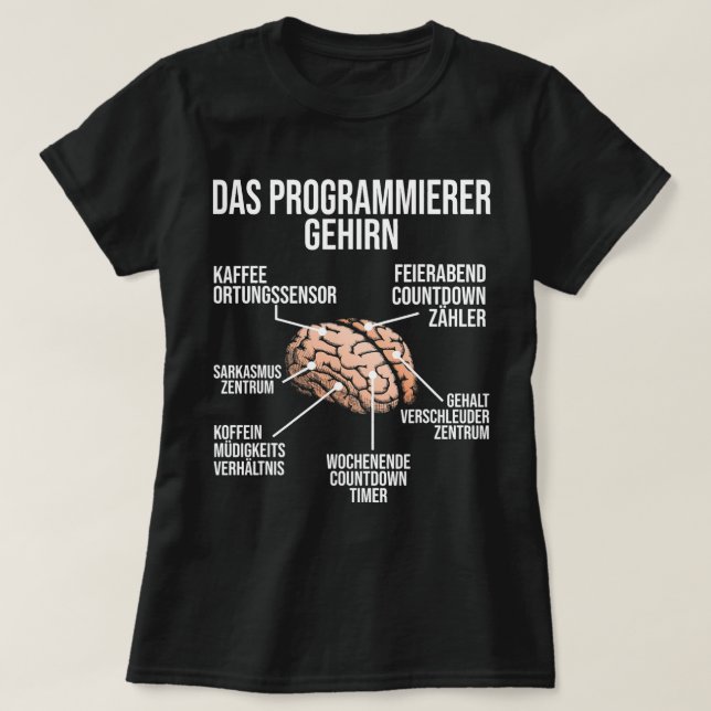T-shirt Programmer Cerveau Funny Compétences informatiques (Design devant)