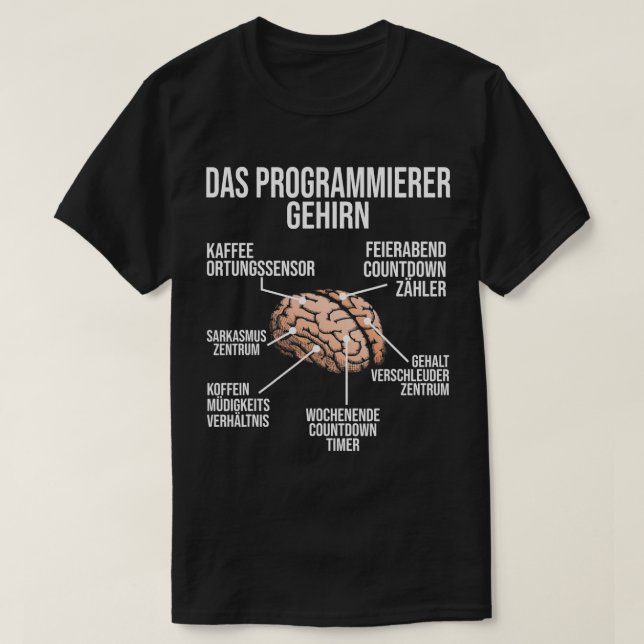 T-shirt Programmer Cerveau Funny Compétences informatiques (Design devant)