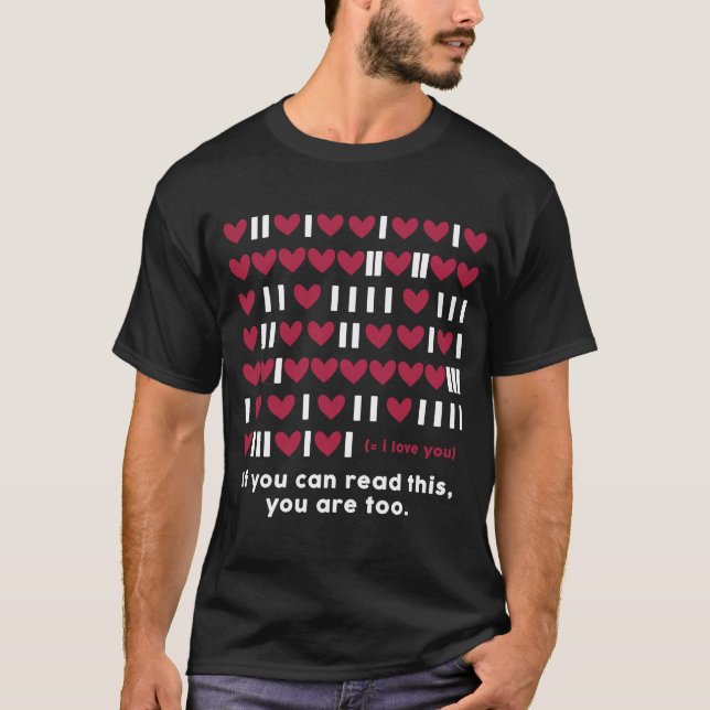 T-shirt Programmer Geek Code binaire Coeur Valentine Devel (Devant)