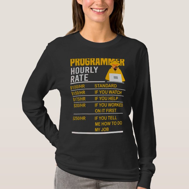 T-shirt Programmer Horaire Coder Programmation Mème Dire (Devant)