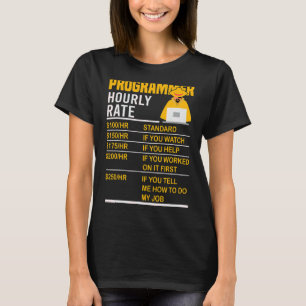 T-shirt Programmer Horaire Coder Programmation Mème Dire