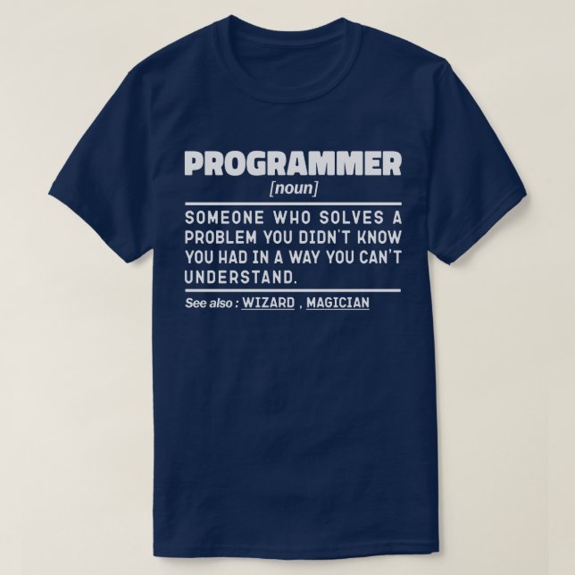 T-shirt Programmer Noun Développeur logiciel Humour plaisa (Design devant)