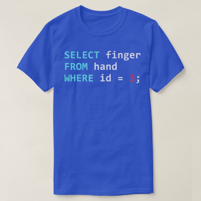 T-shirt Programmeur de base de données Geek de requête SQL (Design devant)