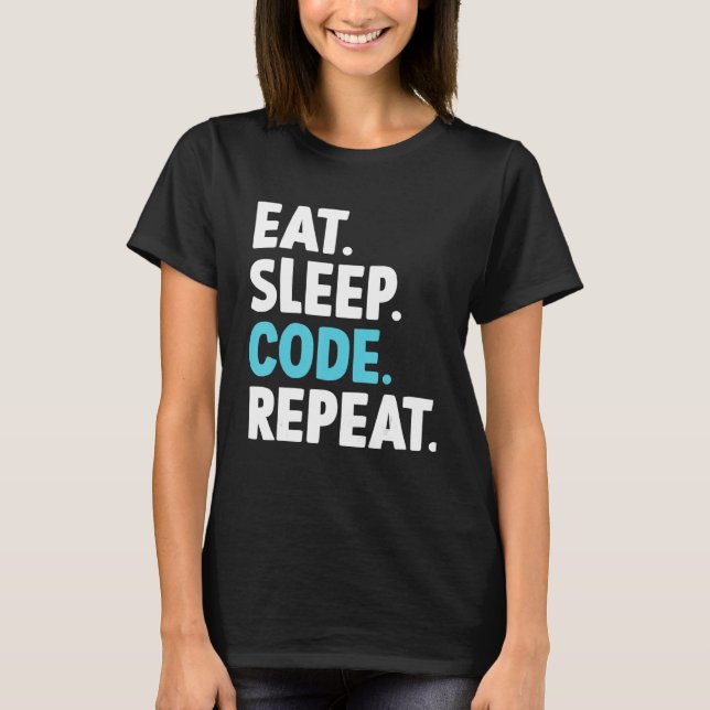 T-shirt Programmeur de codage de répétition du code de vei (Devant)