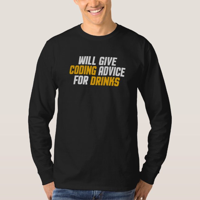 T-shirt Programmeur Développeur Donnez des conseils de cod (Devant)
