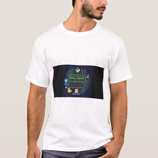 T-Shirt Programmeur Hello World | Vie Quotidienne  (Devant)