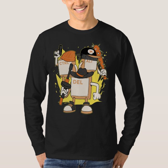 T-shirt Programmeur informatique Contrôle Alt Supprimer Pc (Devant)