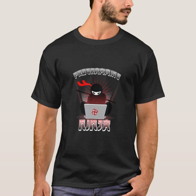 T-shirt Programmeur informatique Programmation Ninja Codin (Devant)