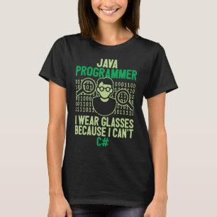 T-shirt Programmeur Java Je Porte Des Lunettes Ordinateur 