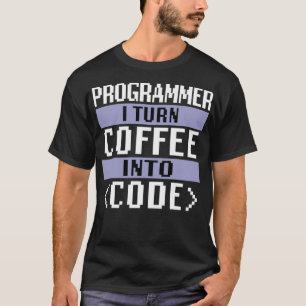 T-shirt Programmeur Je transforme le café en code Coding c