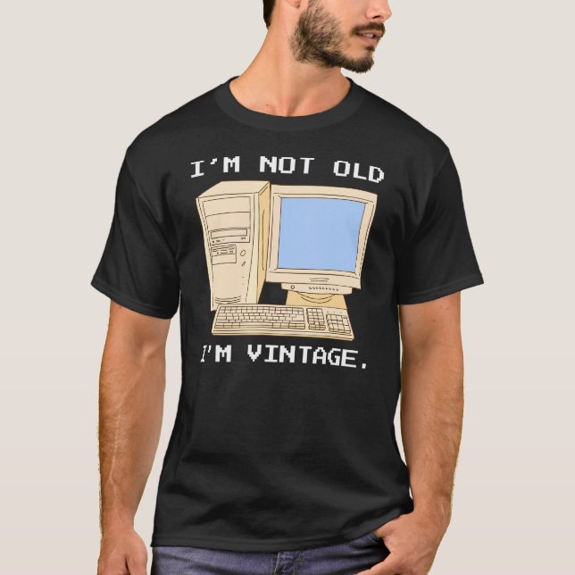 T-shirt Programmeur Ordinateur Principal Pas Vieux Juste P (Devant)