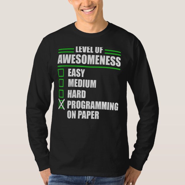 T-shirt Programmeur Programmeur Informatique Sur Papier (Devant)