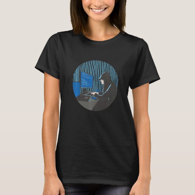 T-shirt Programmeuse Hacker Fille Code Informatique Ordina (Devant)