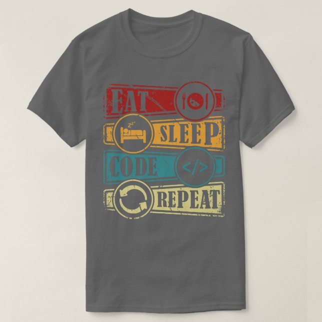 T-shirt Programming Computer Science Programmer Eat Code S (Design devant)