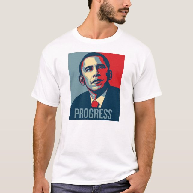 T-shirt PROGRÈS d'Obama de caserne (Devant)