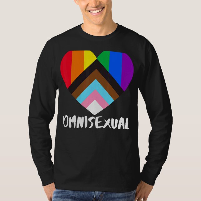T-shirt Progrès Fierté Arc-en-ciel Inclusivité Coeur Omn (Devant)