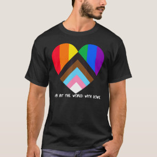 T-shirt Progrès Fierté Arc-en-ciel Inclusivité Loo Coeur