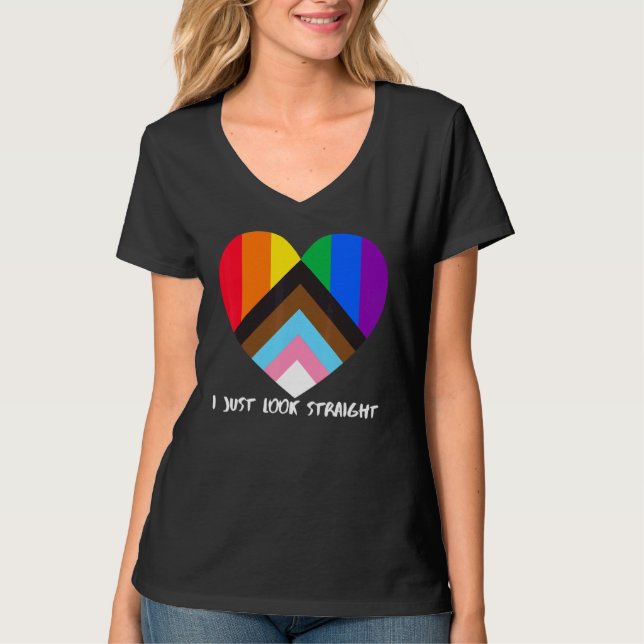 T-shirt Progrès Fierté Drapeau Coeur Inclusivité Je ne reg (Devant)