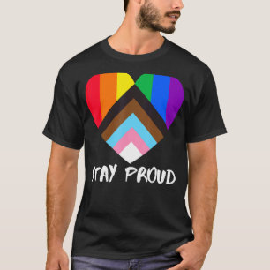 T-shirt Progrès Fierté Drapeau Coeur Inclusivité Restez Fi