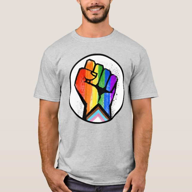T-SHIRT PROGRÈS LGBTQ FISTE RÉSISTANCE FIERTE (Devant)