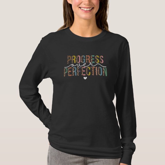 T-shirt Progrès motivationnel plutôt que perfection dos lé (Devant)