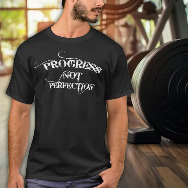 T-shirt Progrès Pas Perfection Exercice pour Hommes (Créateur téléchargé)