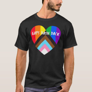 T-shirt Progrès Pride Coeur Drapeau Gays Bash Retour