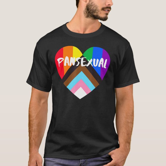 T-shirt Progrès Pride Coeur Drapeau Pansexuel (Devant)