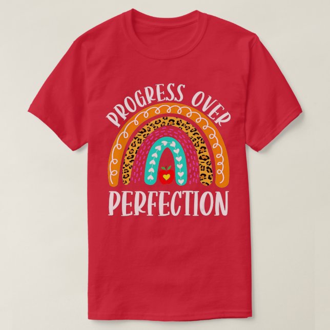 T-shirt Progrès sur l'enseignant motivationnel (114) (Design devant)