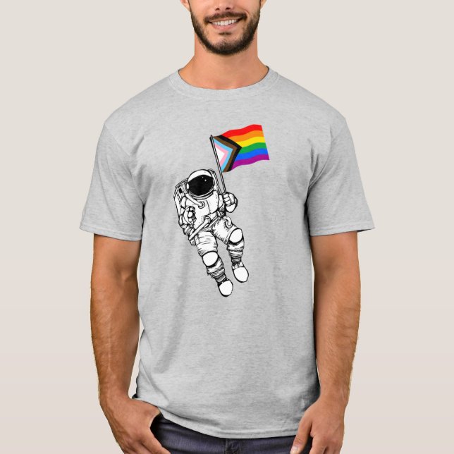 T-shirt Progress Pride Moonman se traduit par Lune de la F (Devant)