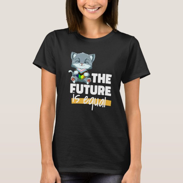 T-shirt Progressiv Pride Chat Transgenre Genderqueer (Devant)