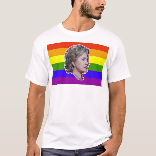 T-shirt Progressive de Hillary Clinto 2016 LGBT Démocrate (Devant)