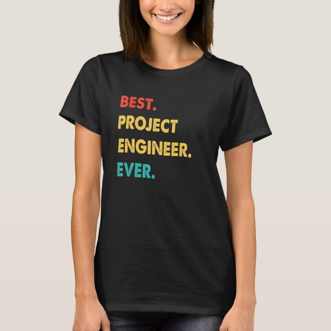 T-shirt Project Engineer Profession Retro Best Project Eng (Devant)