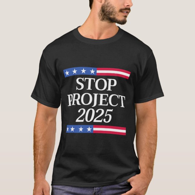 T-shirt Projet 2025 Anti Trump Drapeau américain Femmes po (Devant)