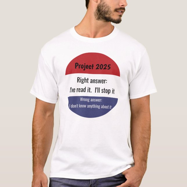 T-shirt Projet 2025 - Bonne réponse (Devant)