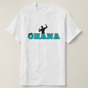 T-shirt projet de gymnase ohana avec texte bleu et roche