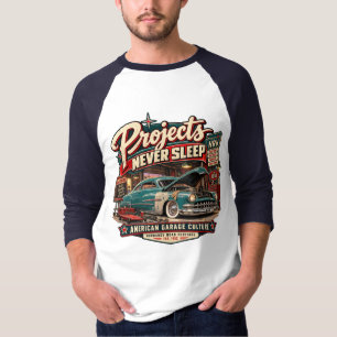 T-shirt Projets N'arrêtent Jamais – Vintage Garage Basebal
