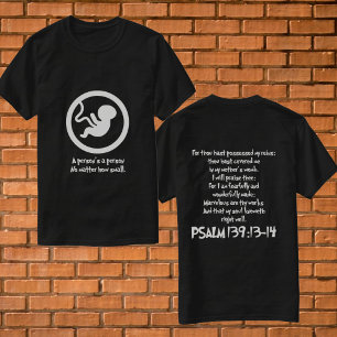 T-shirt Prolife Christian A person's A person Conservateur