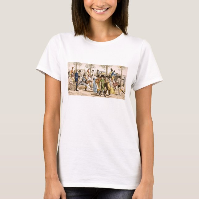 T-shirt Promenade à Longchamps, 1802 (engraving) (Devant)