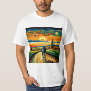 T-shirt Promenade à vélo au coucher du soleil 3