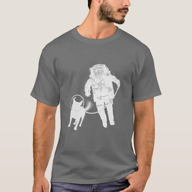 T-shirt Promenade canine de l'espace (Devant)