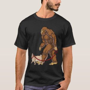 T-shirt Promenade de chien Bigfoot Pug Hommes Femmes Sasqu