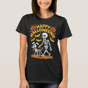 T-shirt Promenade de squelette de Halloweenie amateur de c