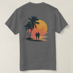 T-shirt Promenade romantique au coucher du soleil