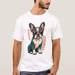T-shirt Promenade Vintage J'y Réfléchirai Bouledogue Franç
