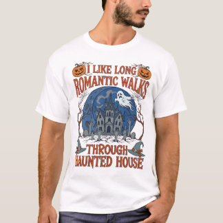 T-shirt Promenades Romantiques à Travers une Maison Hantée