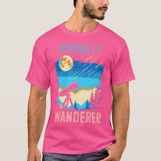 T-shirt Promeneur au Clair de Lune Lune et Étoiles Astrono