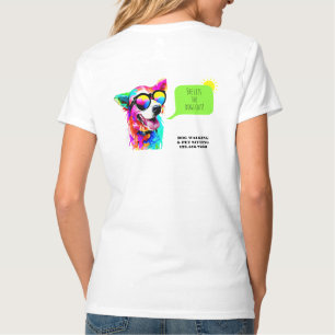 T-shirt Promeneur de chien arc-en-ciel gras Garde d'animau