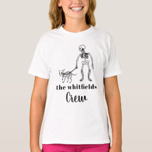 T-shirt Promeneur de Chien Squelette Halloween Famille Ass