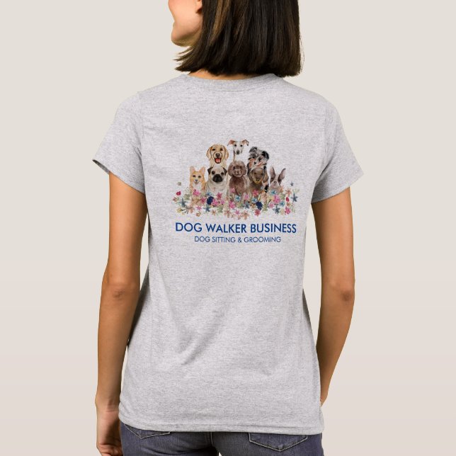 T-shirt Promeneur de chien toiletteur double face Navy Dog (Dos)